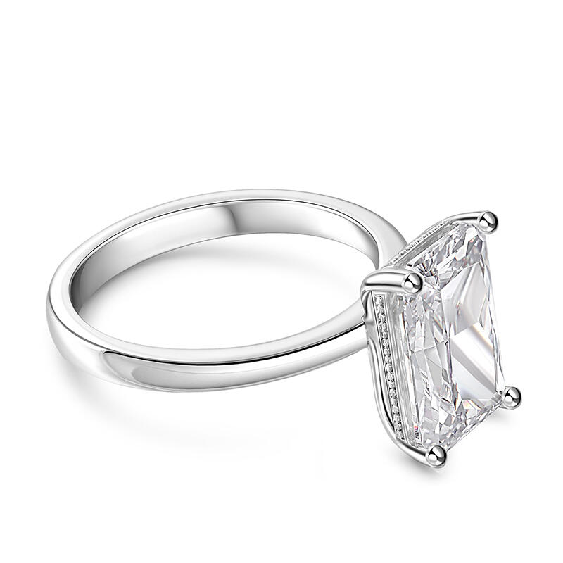 Jeulia Classic Radiant Engagement Ring Sterling Silver