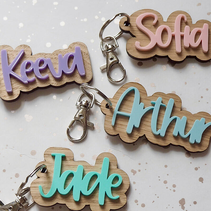 Personalized 3D Printed Keychain Customized Name Simple Gift For Family