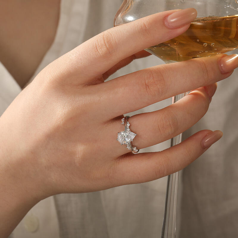 Jeulia Bague de Fiançailles Solitaire Poire en Argent Sterling