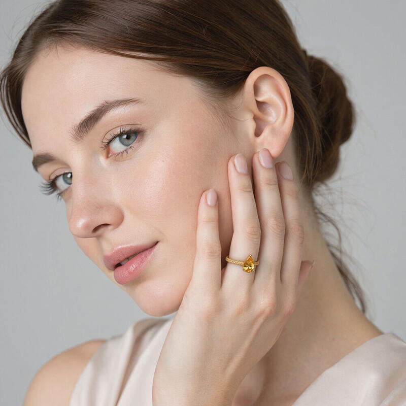 "You’re In Love" Pear Cut Side Stone Engagement Ring