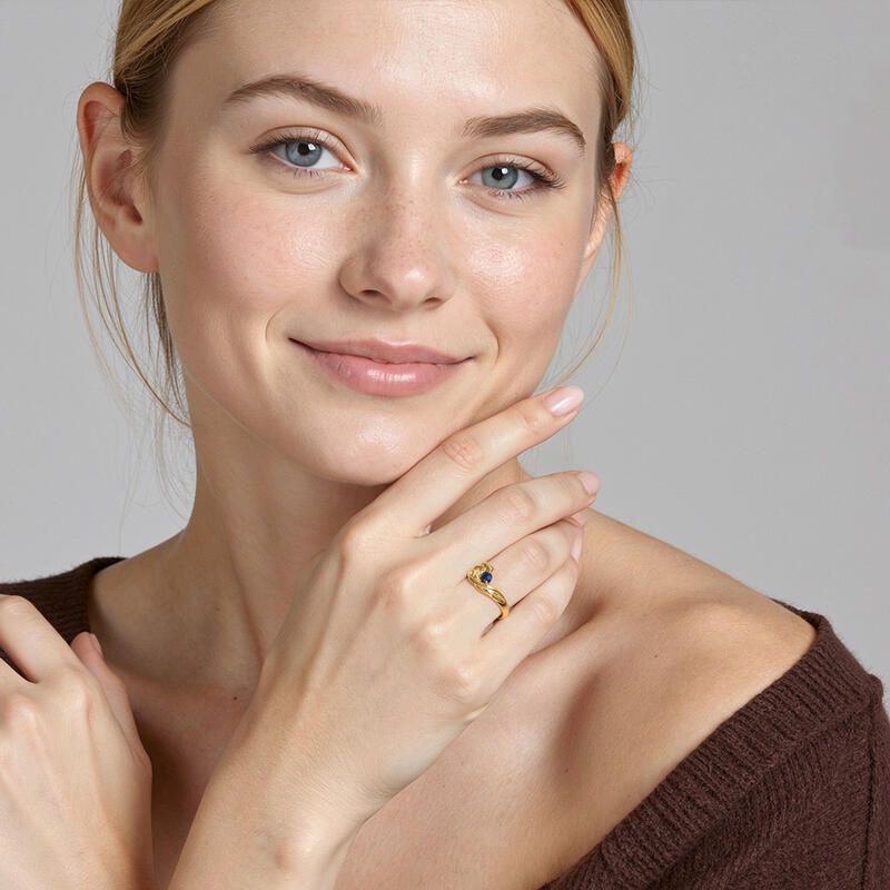 "Love Song Of The Sea" Round Cut Solitaire Engagement Ring