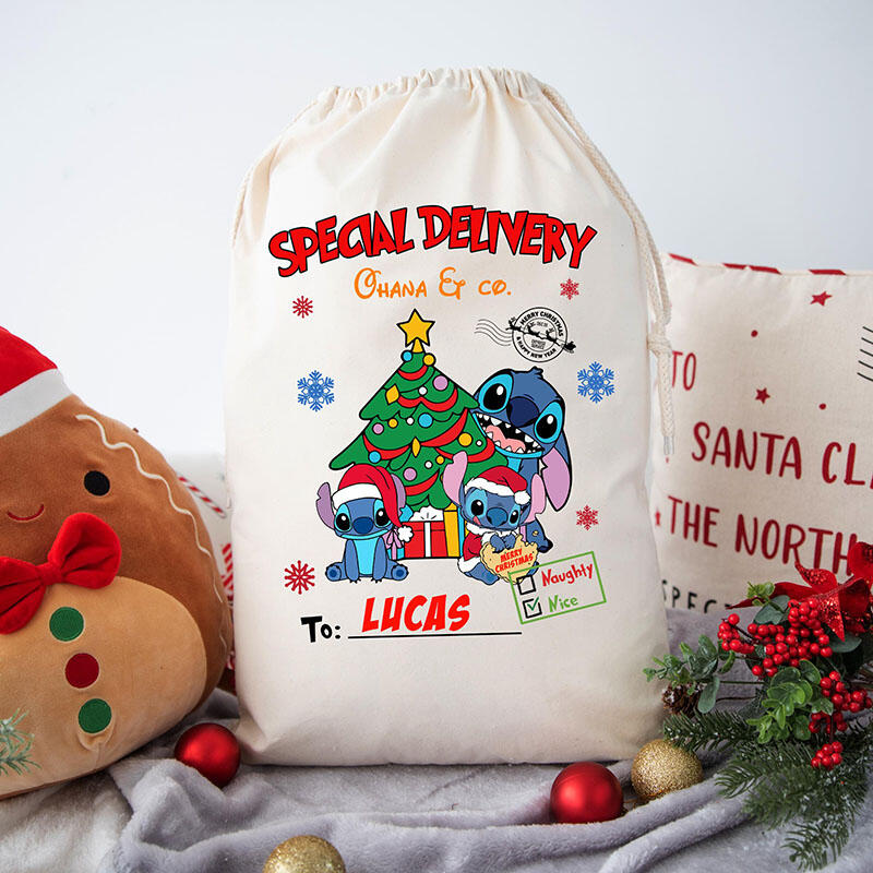 Personalised Name Christmas Gift Bag Cute Gift for Kids