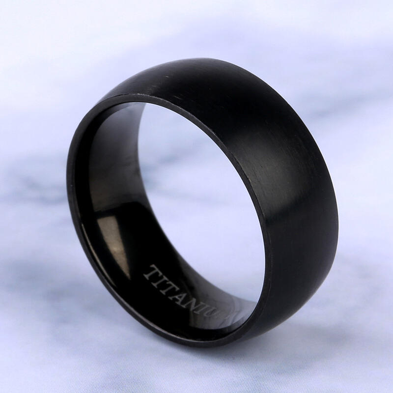 Jeulia Black Titanium Steel Men's Band