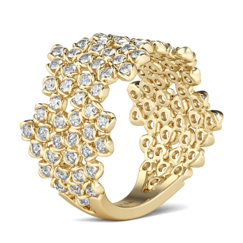 Jeulia Irregular Round Cut Sterling Silver Women's Band