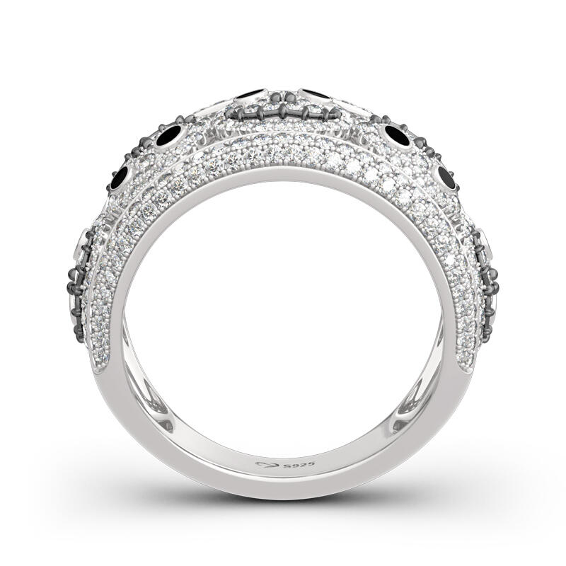 Jeulia "Living Skeleton" Skull Design Sterling Silver Band