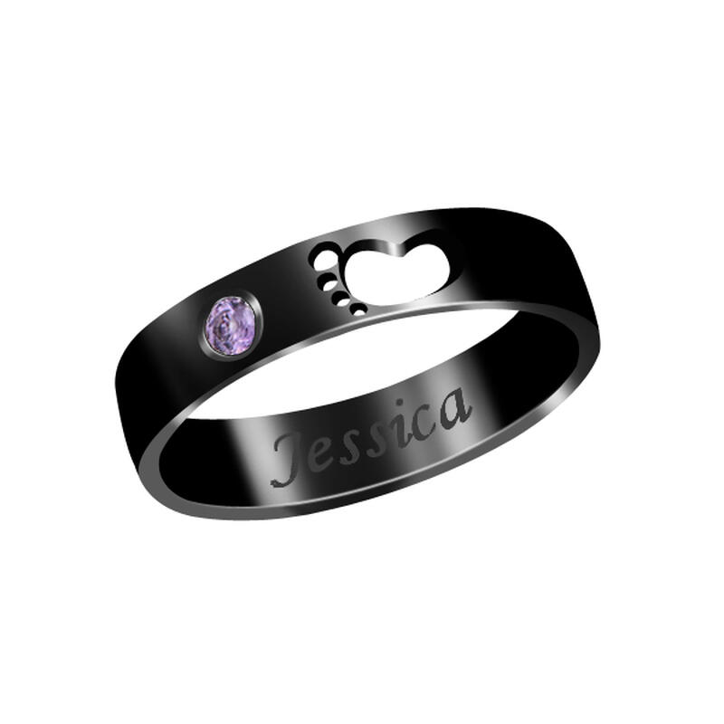 ベビー フィート 赤ちゃんの足 誕生石＆刻印 リング オーダーメイド