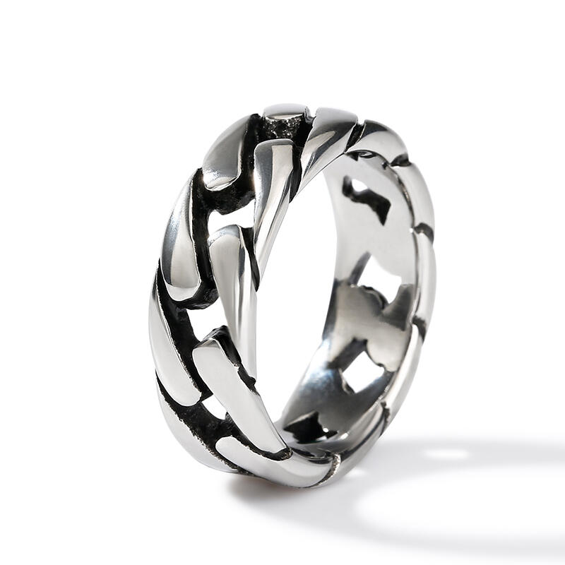 Jeulia Chain Design Stainless Steel Men's Band