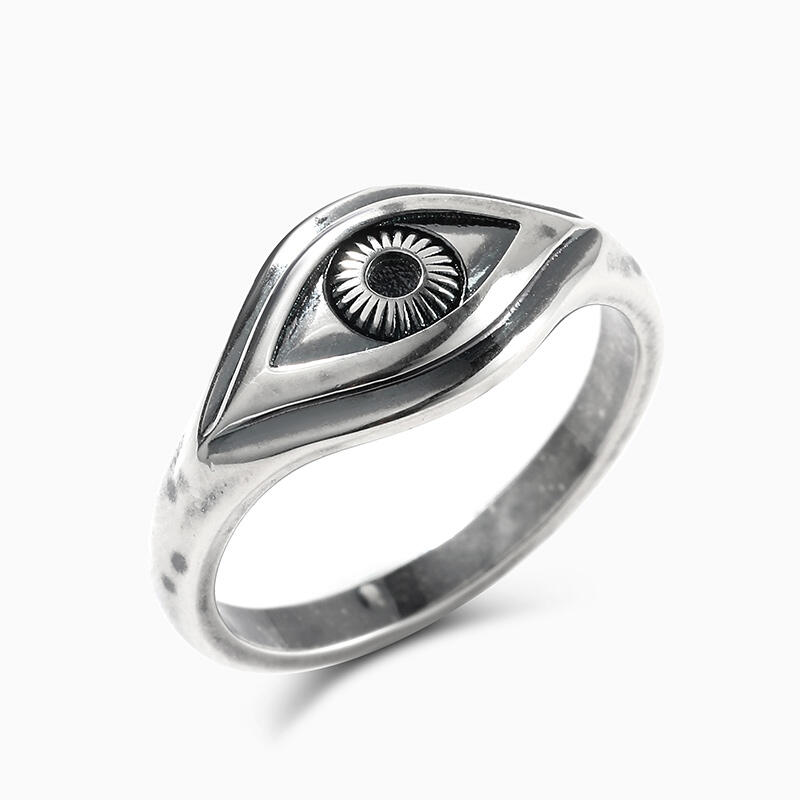 Jeulia "Evil Eye" Sterling Silver Ring
