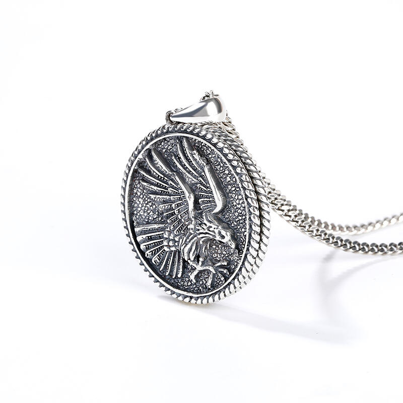 Jeulia Eagle Men's Sterling Silver Necklace