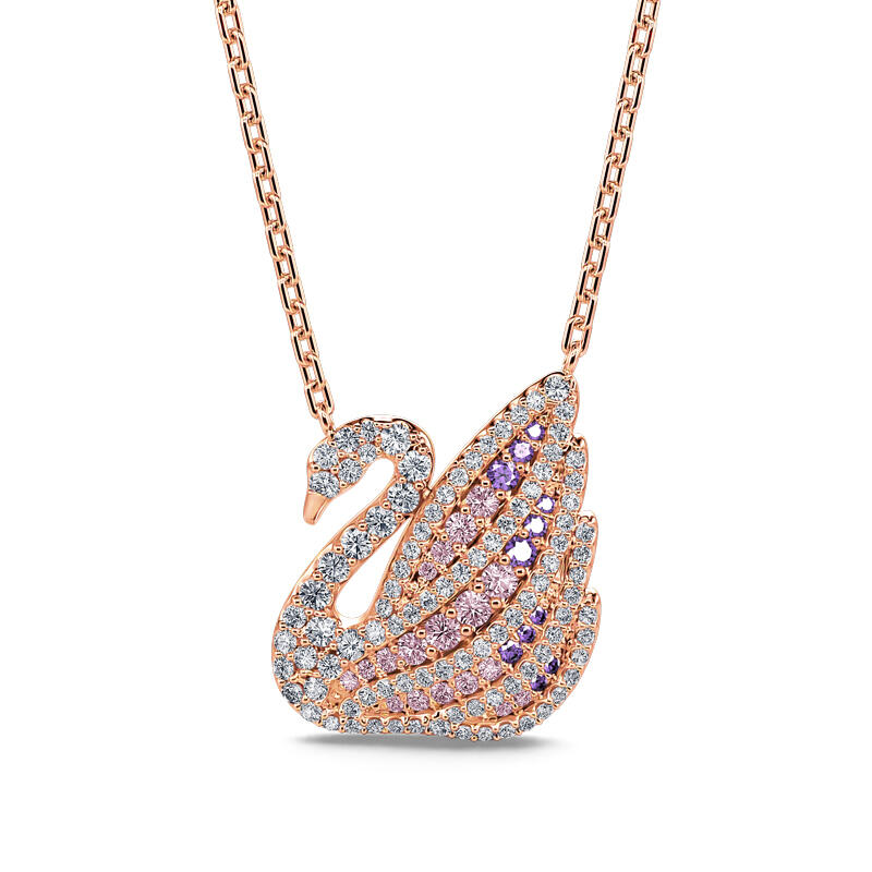 Jeulia Traumhafter Schwan Rosegold Sterling Silber Halskette