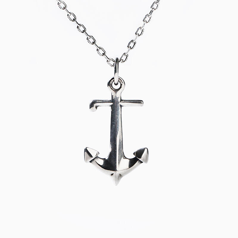 Jeulia Colgante con forma de ancla tridimensional de plata de ley