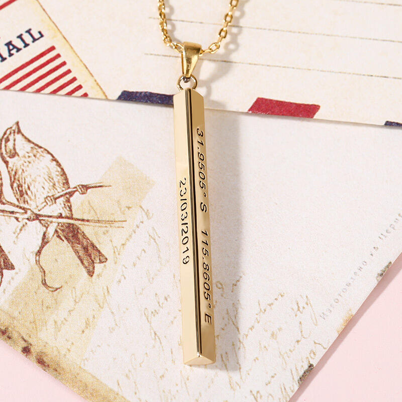 Jeulia "Our Destiny" Vertical 3D Bar Necklace