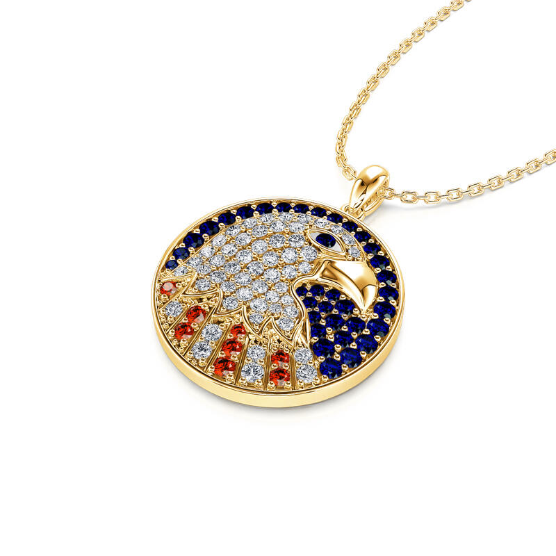 Jeulia "Eternal Soul" Eagle Sterling Silver Necklace