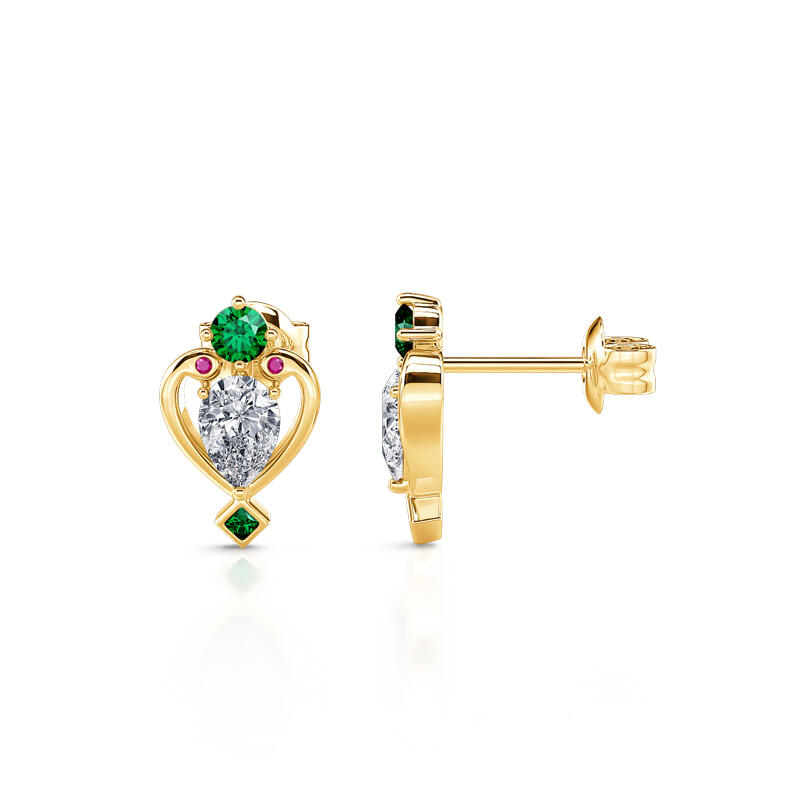 Jeulia "Power" Vintage Queen of Hearts scepter Sterling Silver Earrings