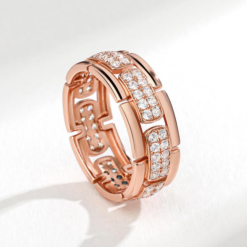 Jeulia Arte Deco Banda De Plata Esterlina De Corte Redondo Para Hombre