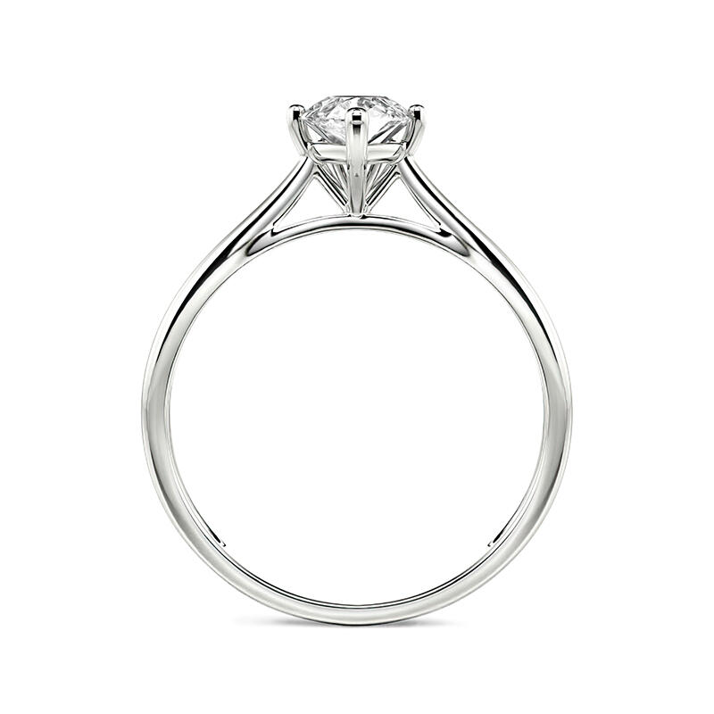Jeulia Pear Cut Solitaire Sterling Silver Engagement Ring