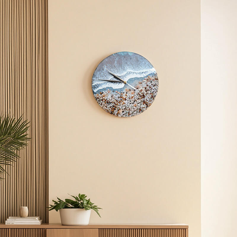 Reslol Enchanting Ocean Wave Resin Art Wall Clock