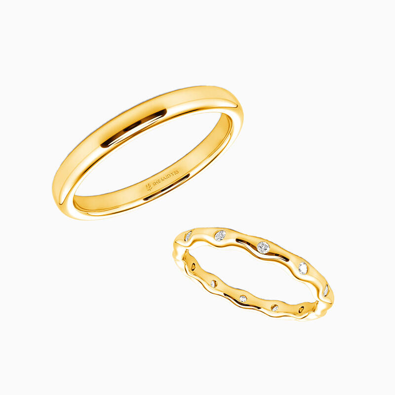 "Timeless Tides" Couple‘s Ring Set