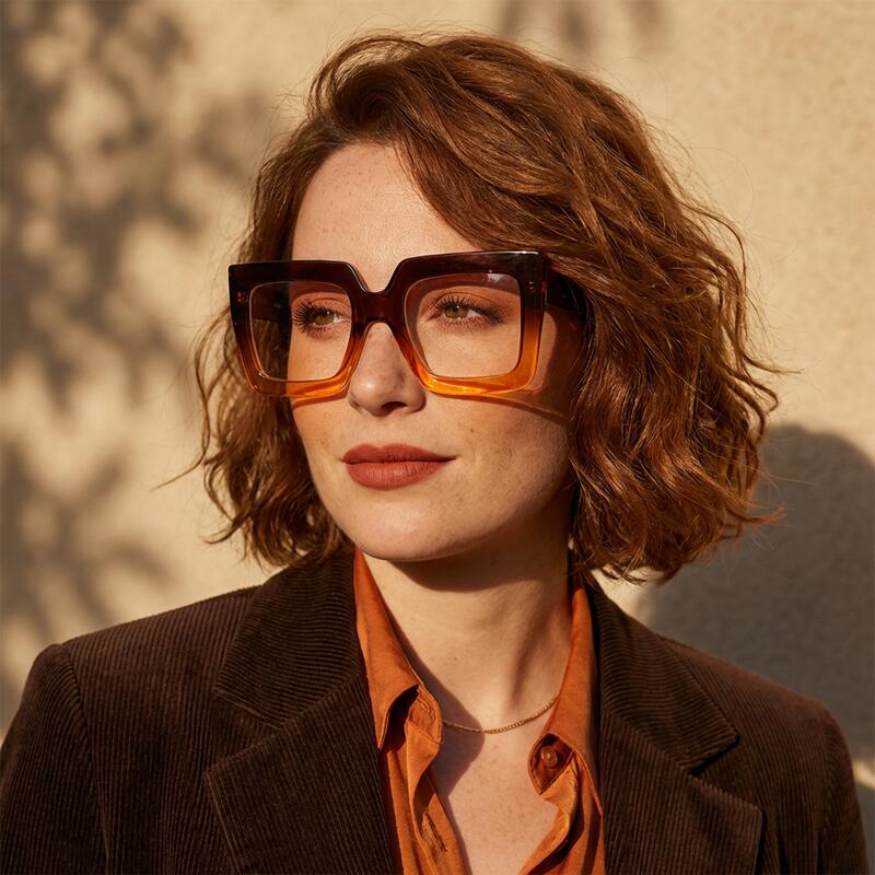Quie Lunettes Carrées Marron - Aoolia.fr