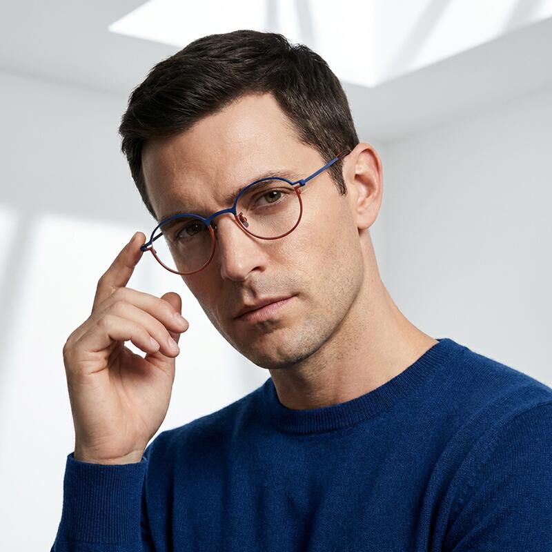Cook Blue Round Glasses - Aoolia.com