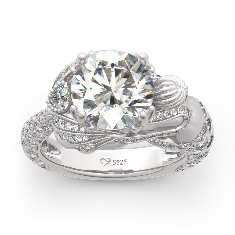 Jeulia "Goddess of the Sea" Sterling Silver Mermaid Ring