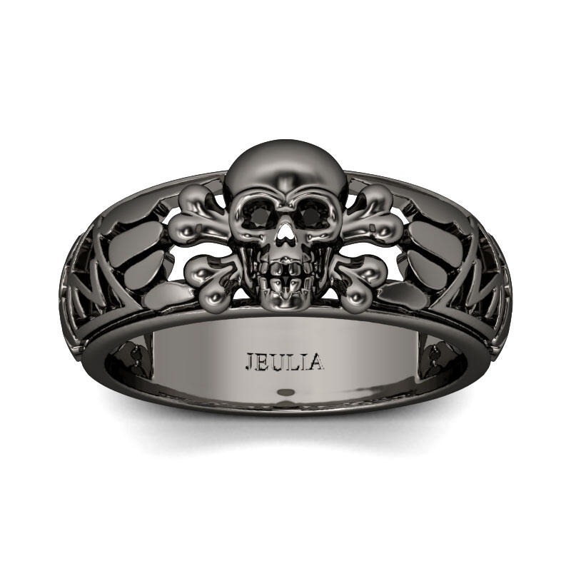 Jeulia Anillo Con Tono Negro De Caravera En Plata De Ley