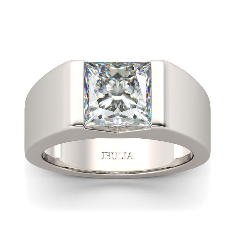 Jeulia Bold Princess Cut Sterling Silver Ring