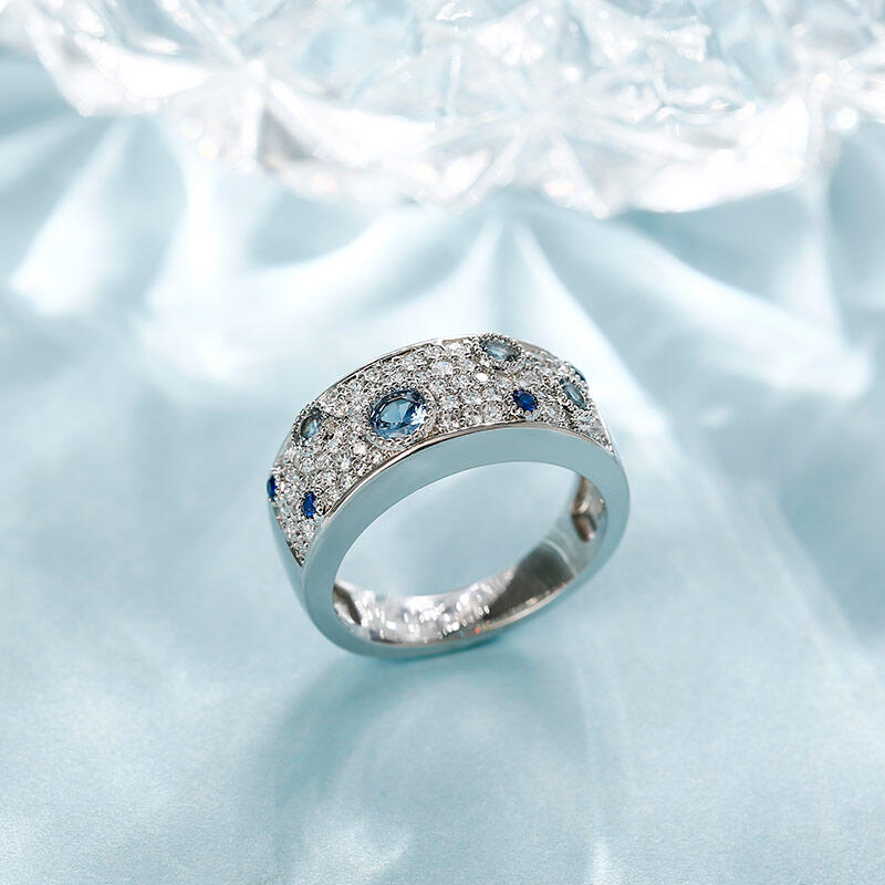 Jeulia Bague Femme Paysage dans Galaxie en Argent Sterling à Coupe Ronde