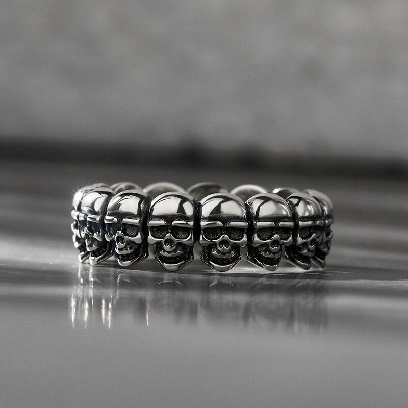 Jeulia ゴシック ドクロ 髑髏 シルバー エタニティ リング