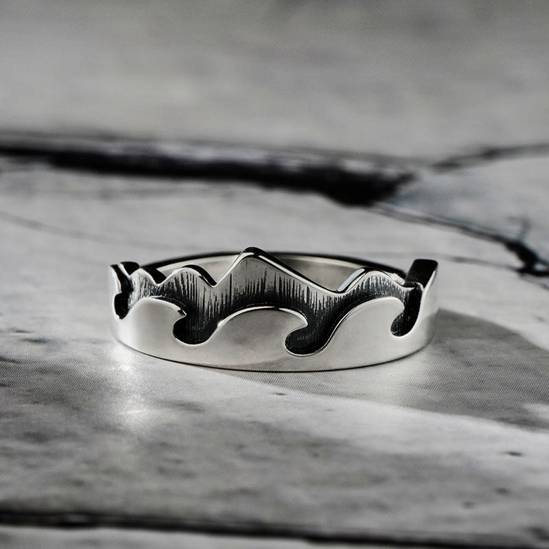 Jeulia "Mountain and Wave" Sterling Srebrny Pierścień