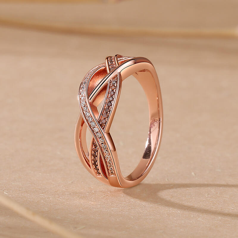 Jeulia Intertwined Sterling Silver Women's Band