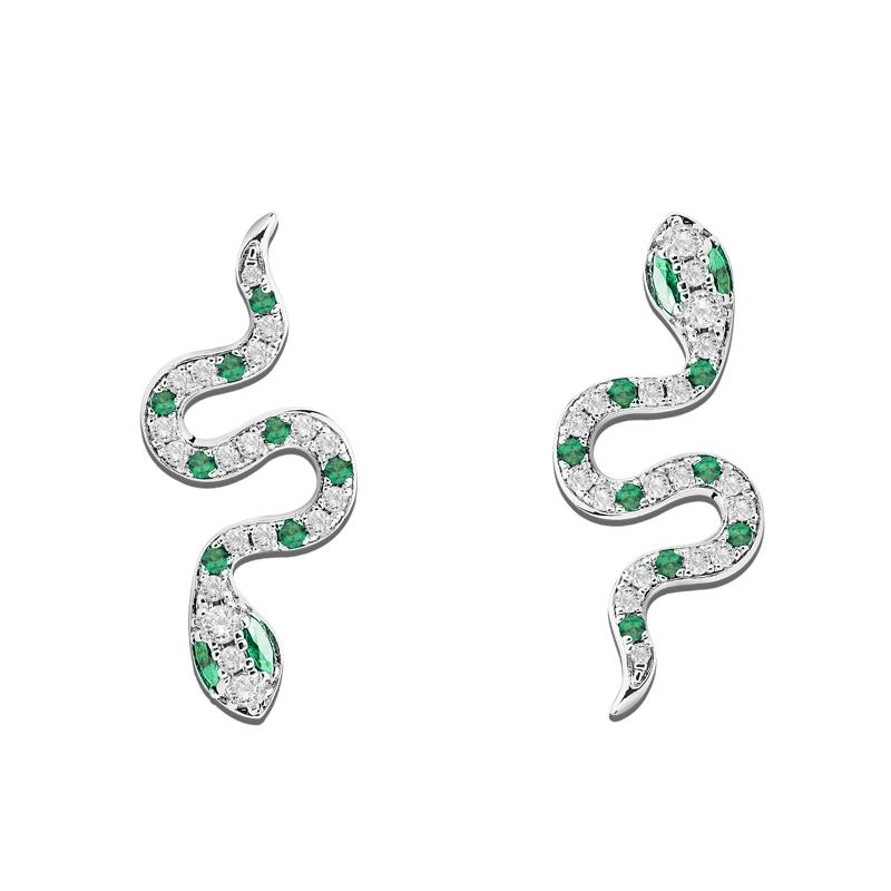Jeulia "Rebirth" Snake Shape Sterling Silver Earrings