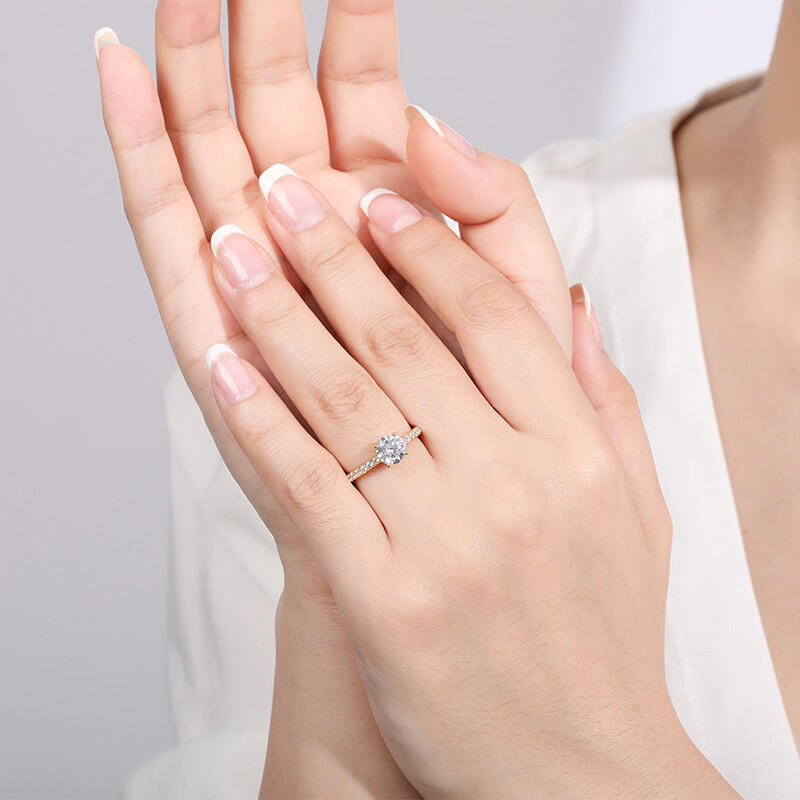 "Stand By Your Side" 1ct Round Cut Side Stone Engagement Ring