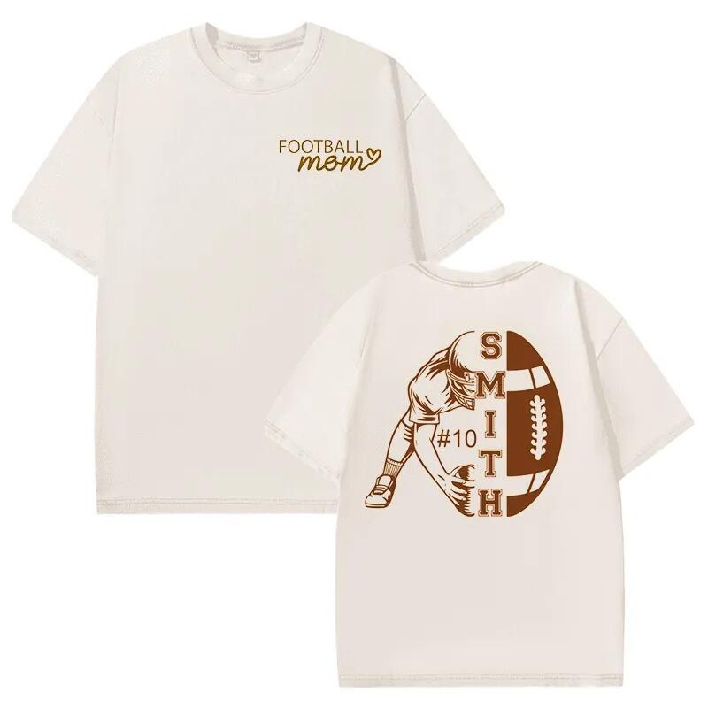 Personalized Washed T-shirt Custom Name Player Game Day Design Perfect Gift for Football Mom