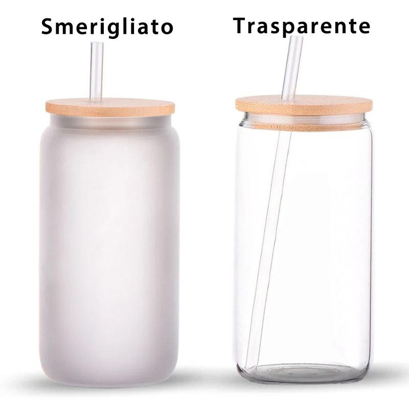 Tazza in vetro personalizzata con coperchio e cannuccia Il miglior regalo di Natale