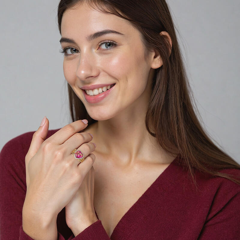 "My Guardian Angel" Heart Cut Mom Ring