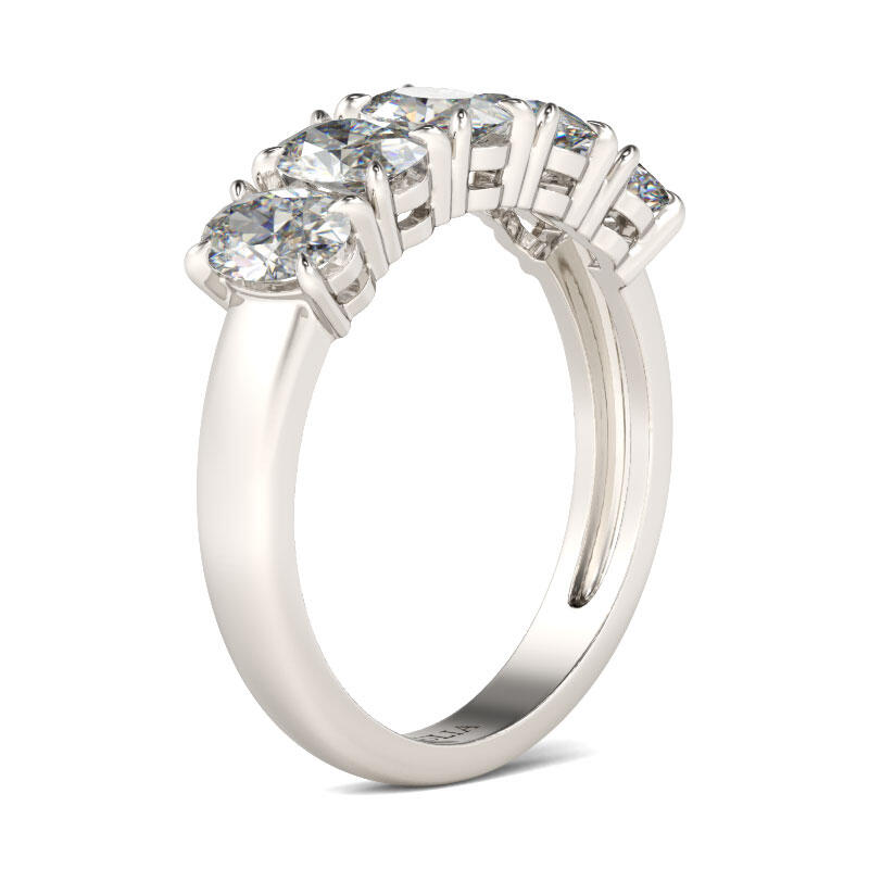 Jeulia Modern Oval Cut Sterling Silver Women's Band