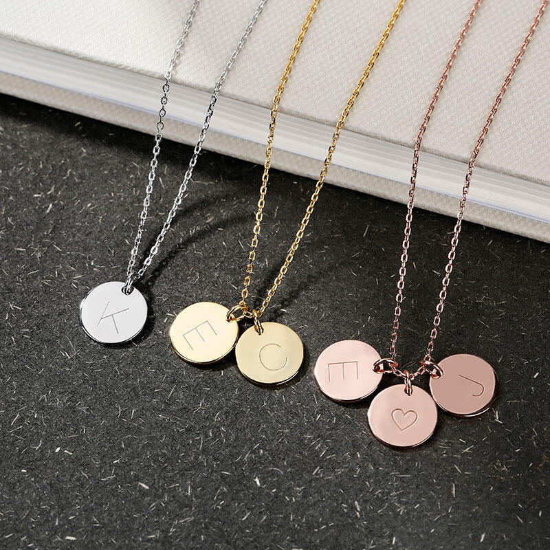 イニシャル コイン 刻印 ネックレス オーダーメイド