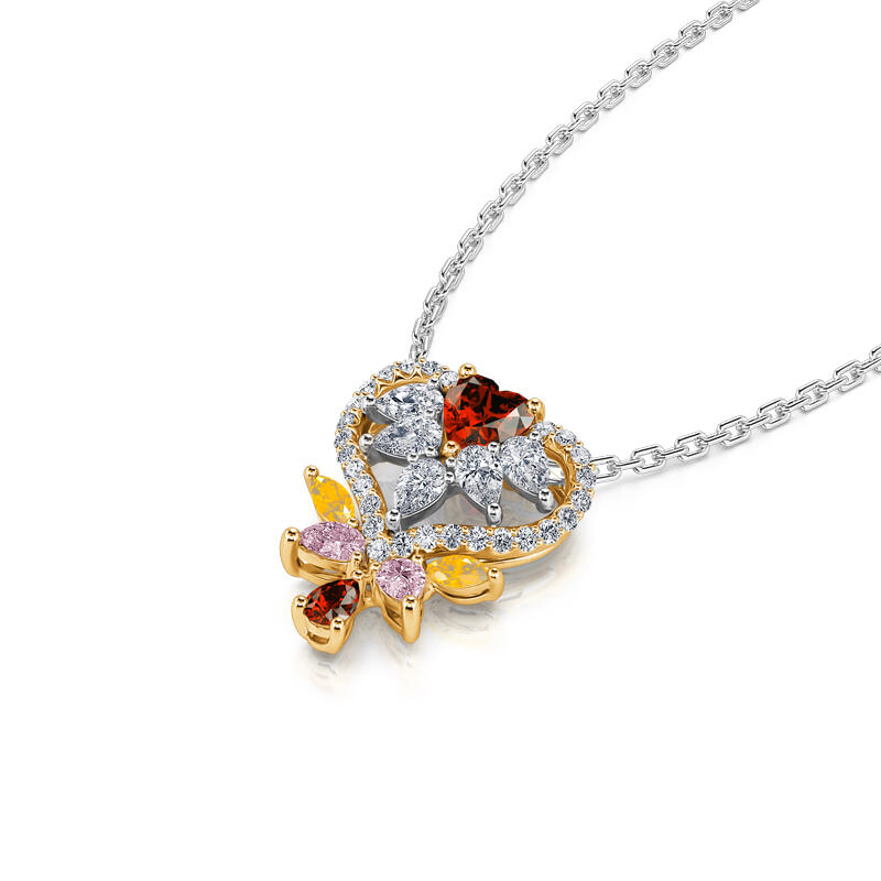 Jeulia "You Make My Heart Full" Heart Sterling Silver Necklace