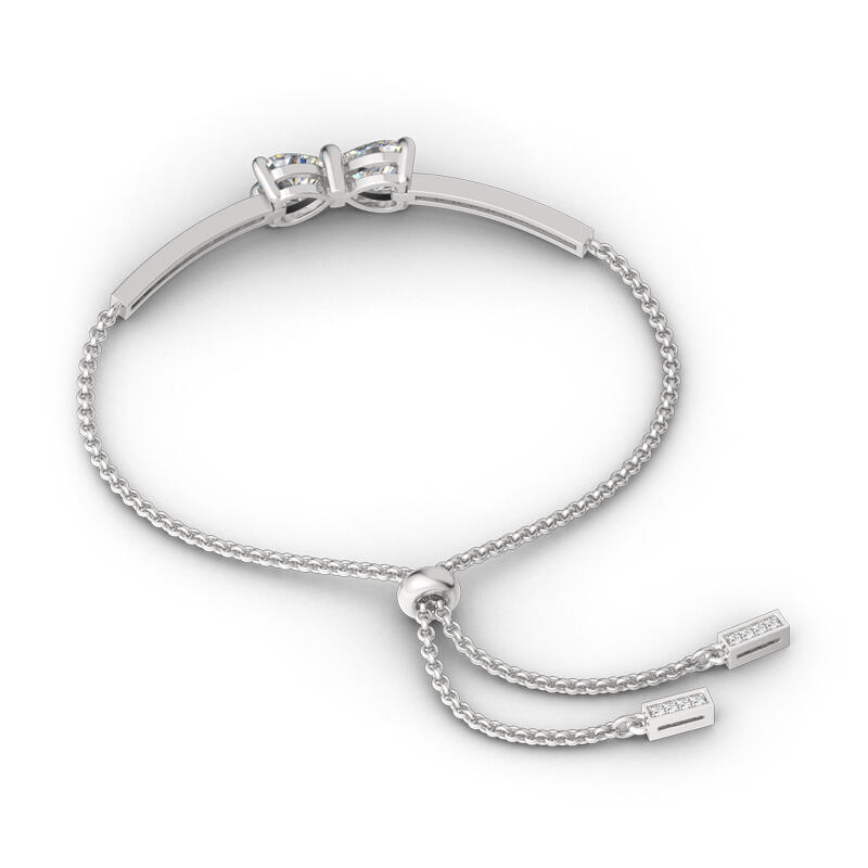 Jeulia Two Heart Knot Bracelet