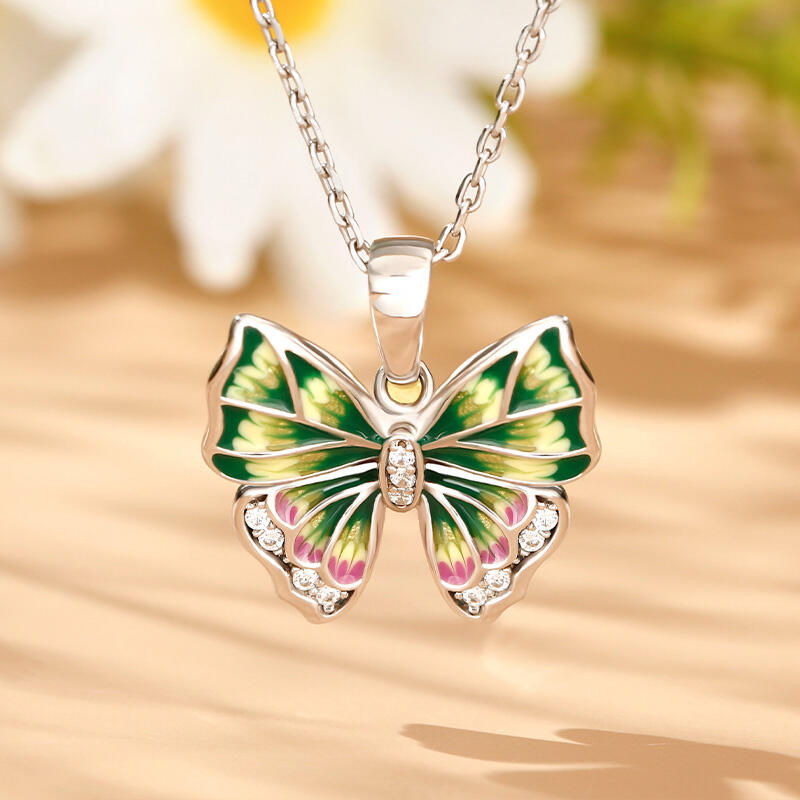 Jeulia "Mystical Butterfly" Enamel Sterling Silver Jewelry Set