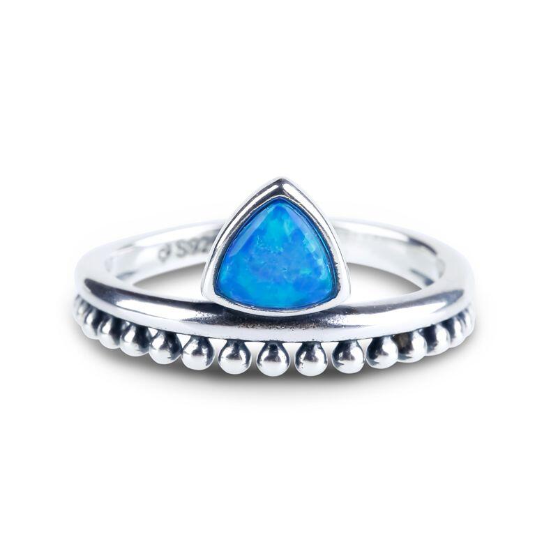 Jeulia Geometry Opal Sterling Silver Jewelry Set
