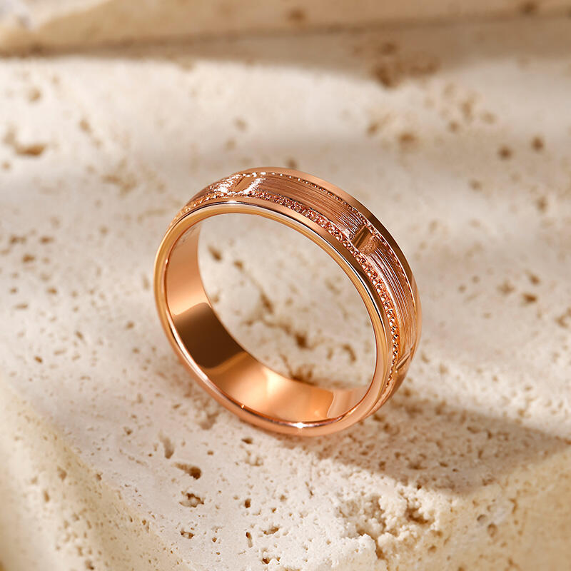 Jeulia Stylish Matte Sterling Silver Men's Band