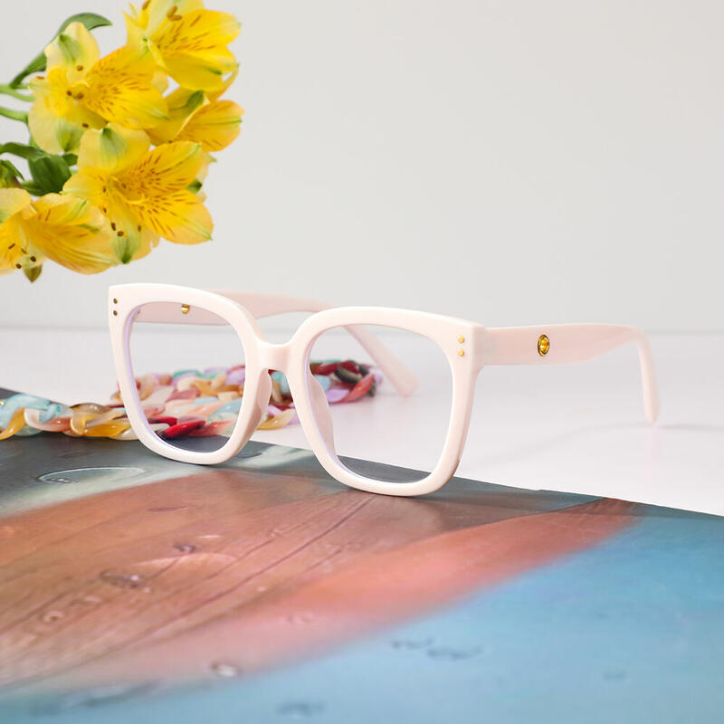 Trog Square White Glasses