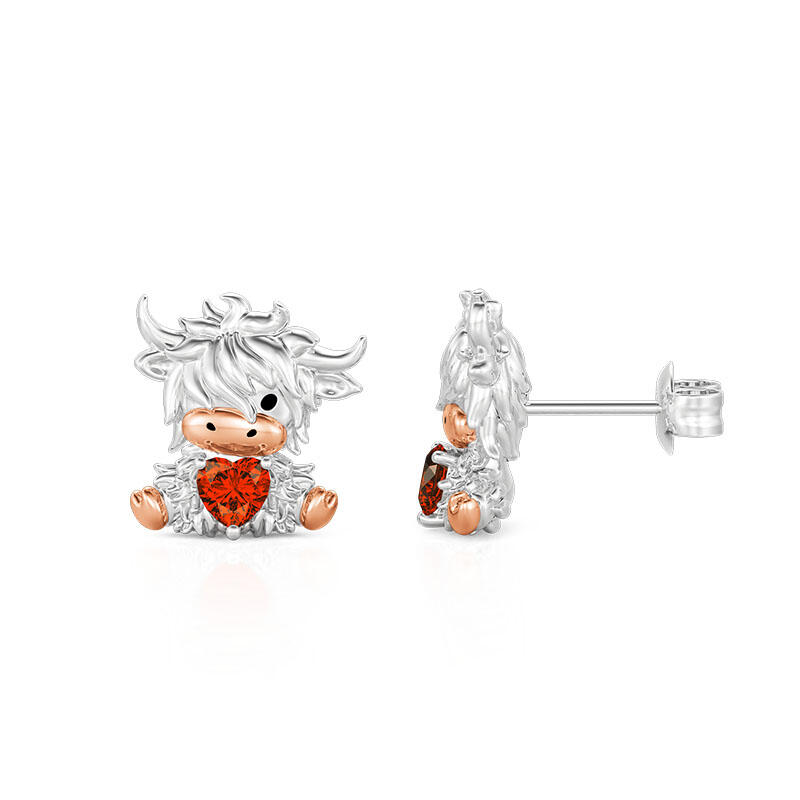 Jeulia Hug Me “Highland Cow” Heart Earrings Jeulia Hug Me “Highland Cow” Heart Earrings