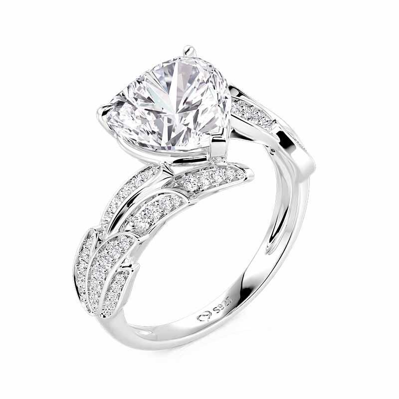 Jeulia Wing Bypass Design Heart Promise Ring