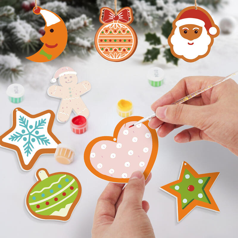 DIY Paint-by-Numbers Christmas Ornament Set Beautiful Gift for Family
