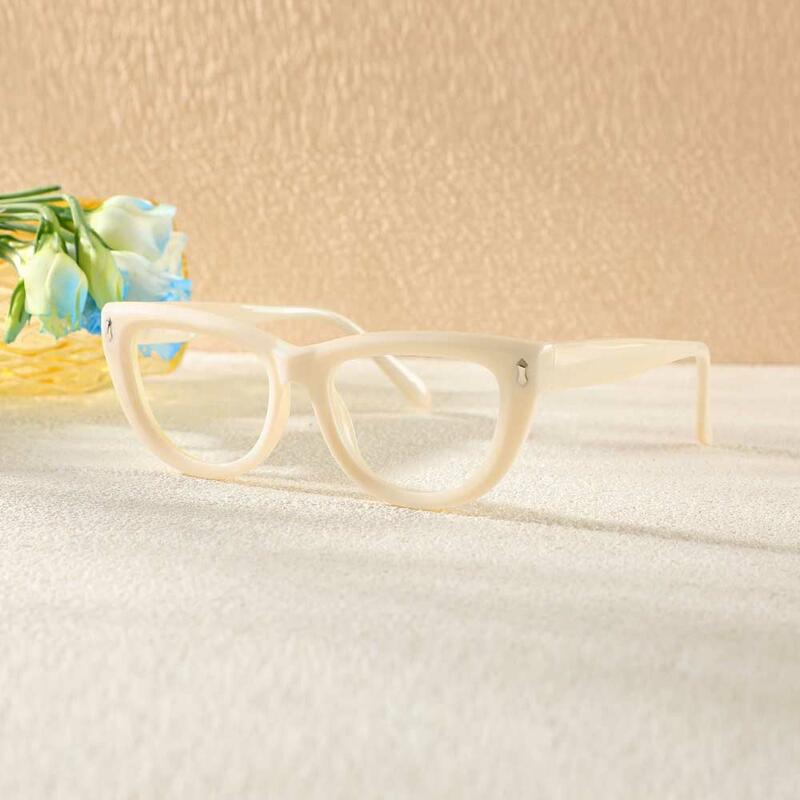 Rhys Ovale Beige Brille