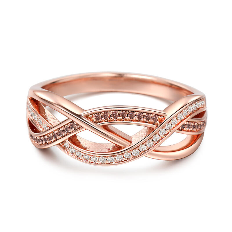 Jeulia Intertwined Sterling Silver Women's Band