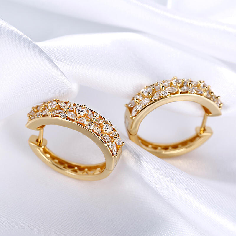 Jeulia Brincos de argola florais de prata esterlina